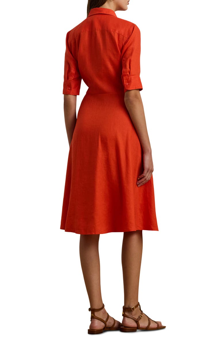 Lauren Ralph Lauren Front Tie Linen Shirtdress, Alternate, color, 