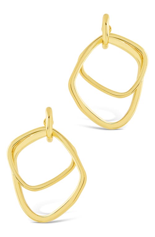 Sterling Forever Arabelle Modern Geometric Drop Earrings In Gold