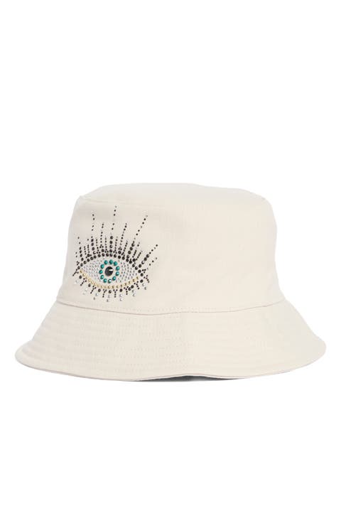 Evil Eye Embellished Bucket Hat