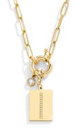 Mint & Lily Pave Initial Pendant with Paperclip Chain Necklace