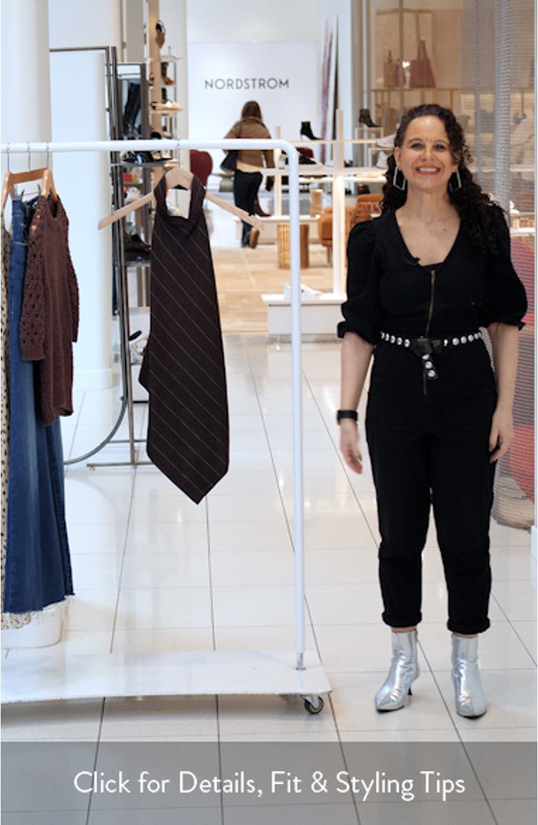 Pinstripe Linen Blend Scarf Halter Top, sales video thumbnail