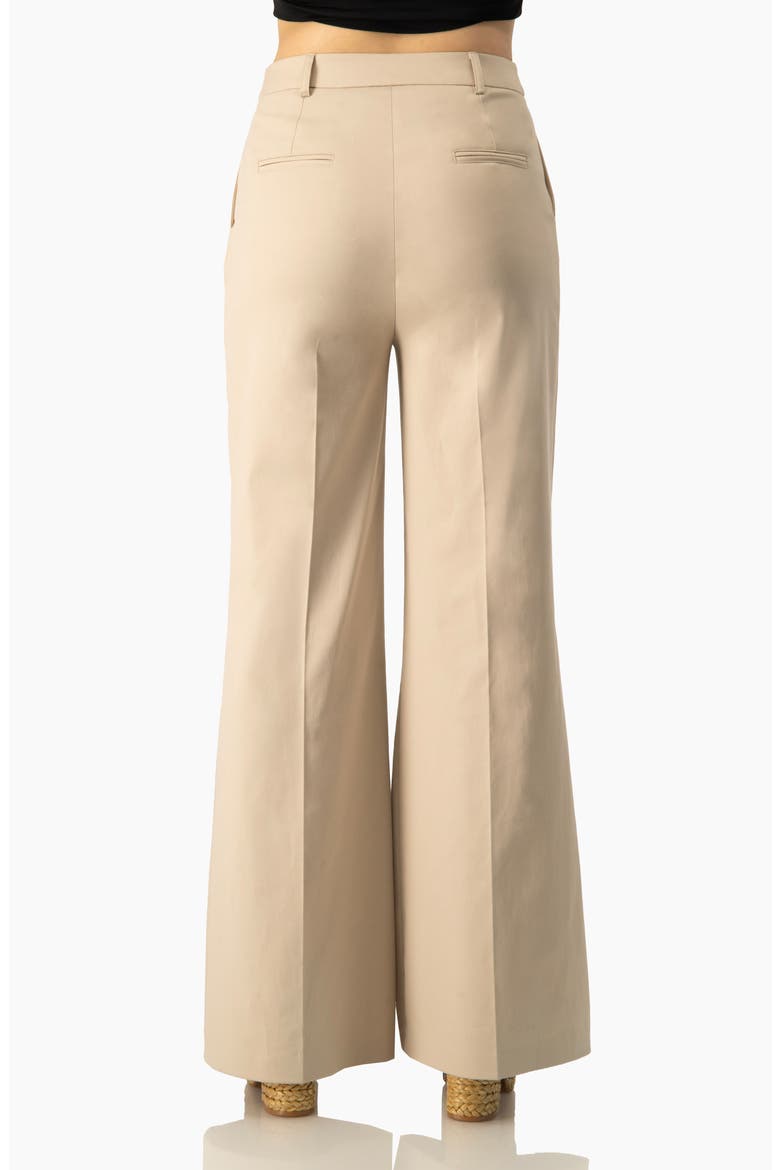 Wide-Leg Flare High-Waist Tailored Pants, Alternate, color, Beige