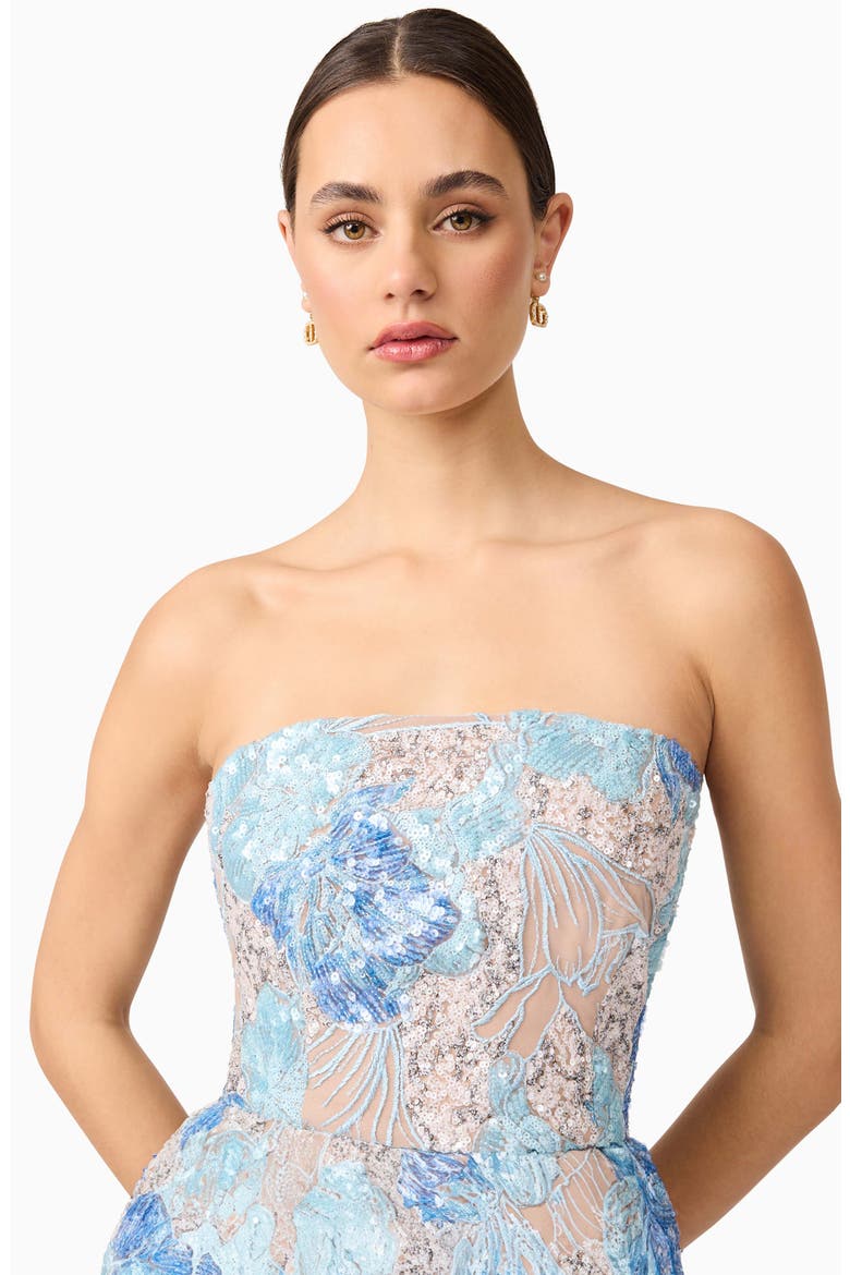 Leonie Strapless Cocktail Dress, Alternate, color, BLUE