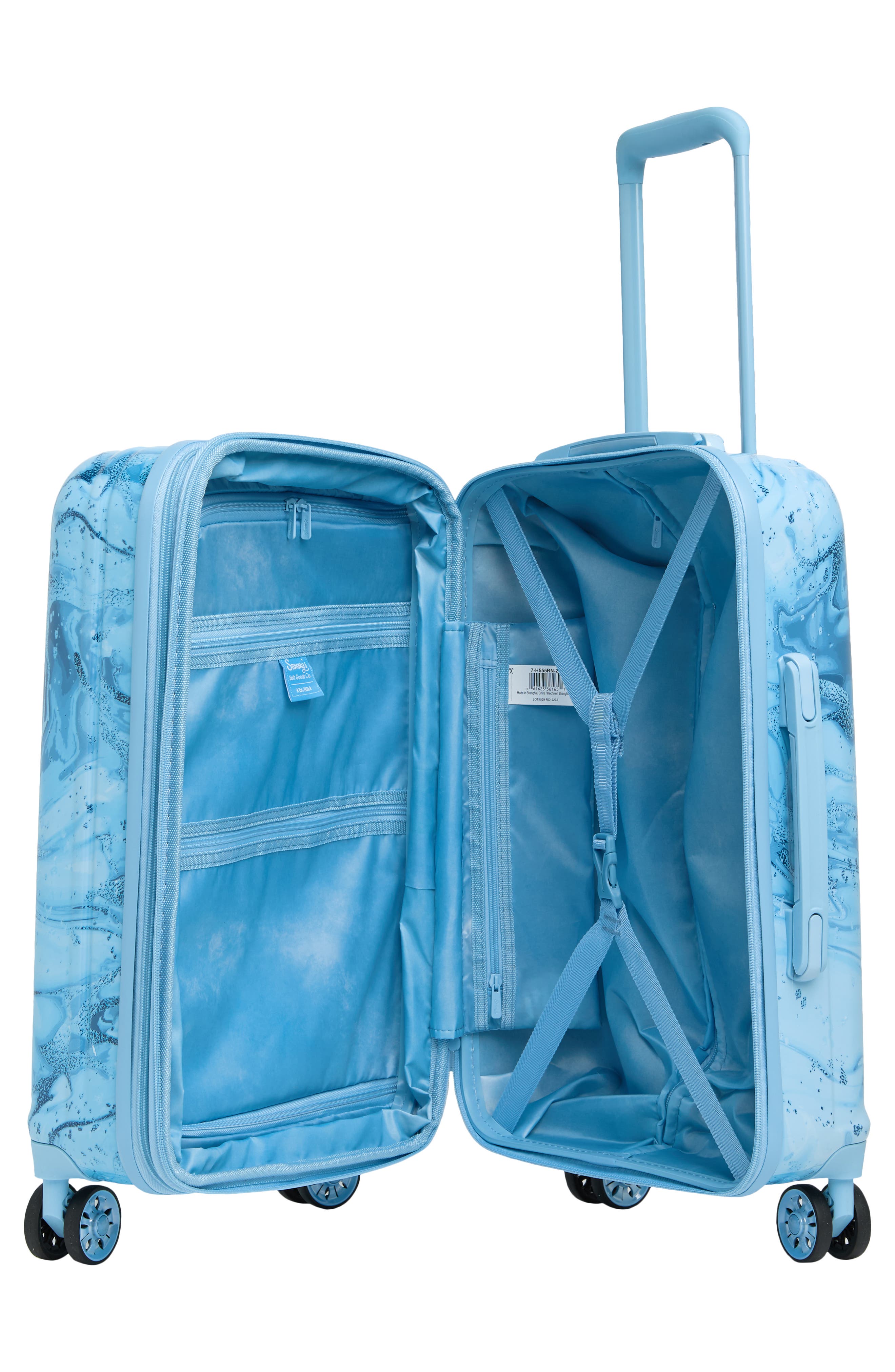 SAMMYS Runway Moire Azul Marble Hardshell Spinner Suitcase, Alternate, color, 