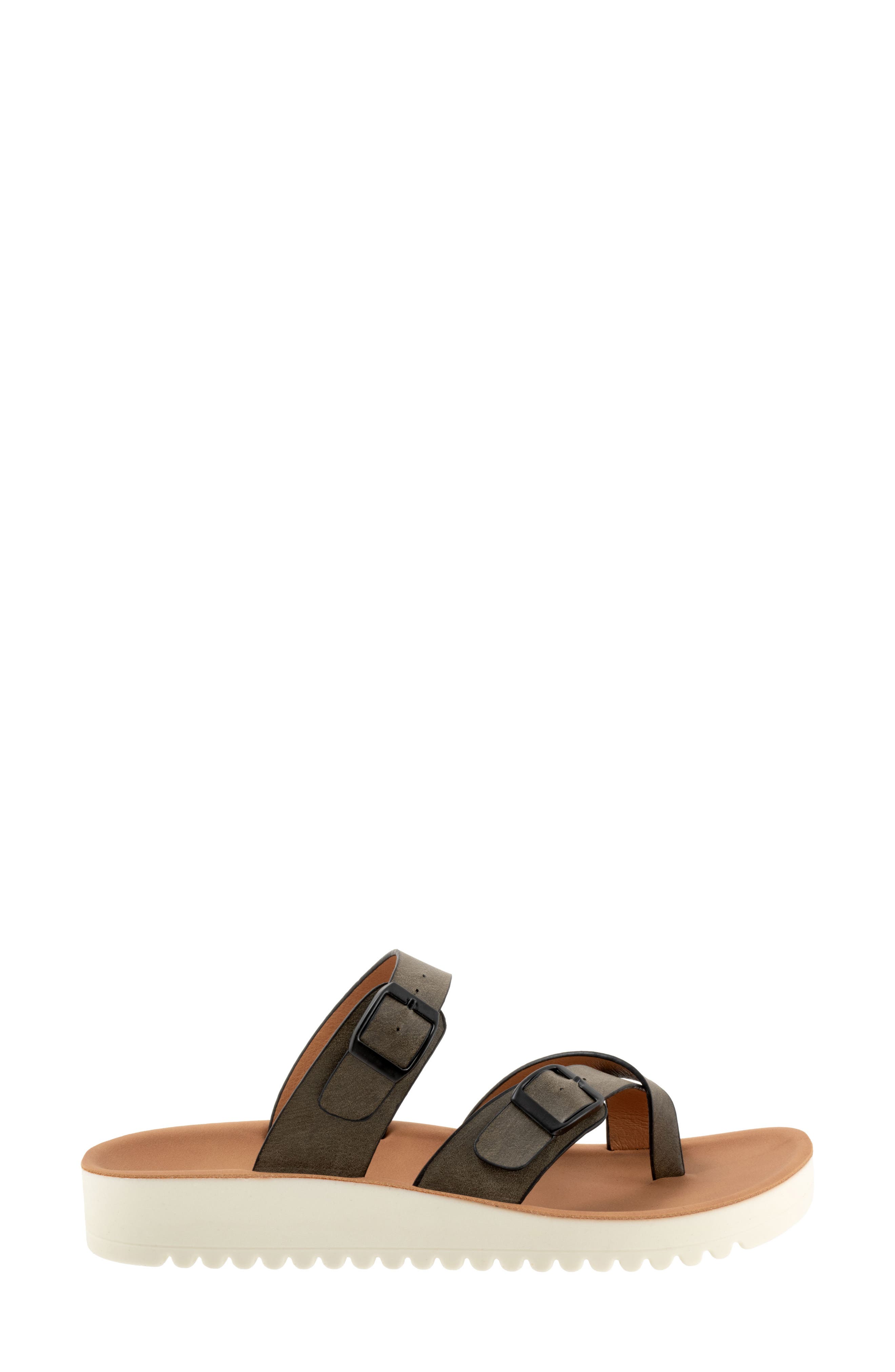 Nin Double Buckle Slide Sandal, Alternate, color, KHAKI