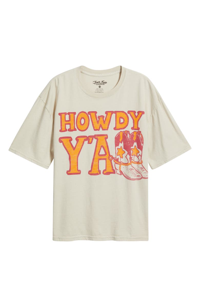 Junk Food Howdy Y'all Cotton Graphic T-Shirt, Alternate, color, Birch