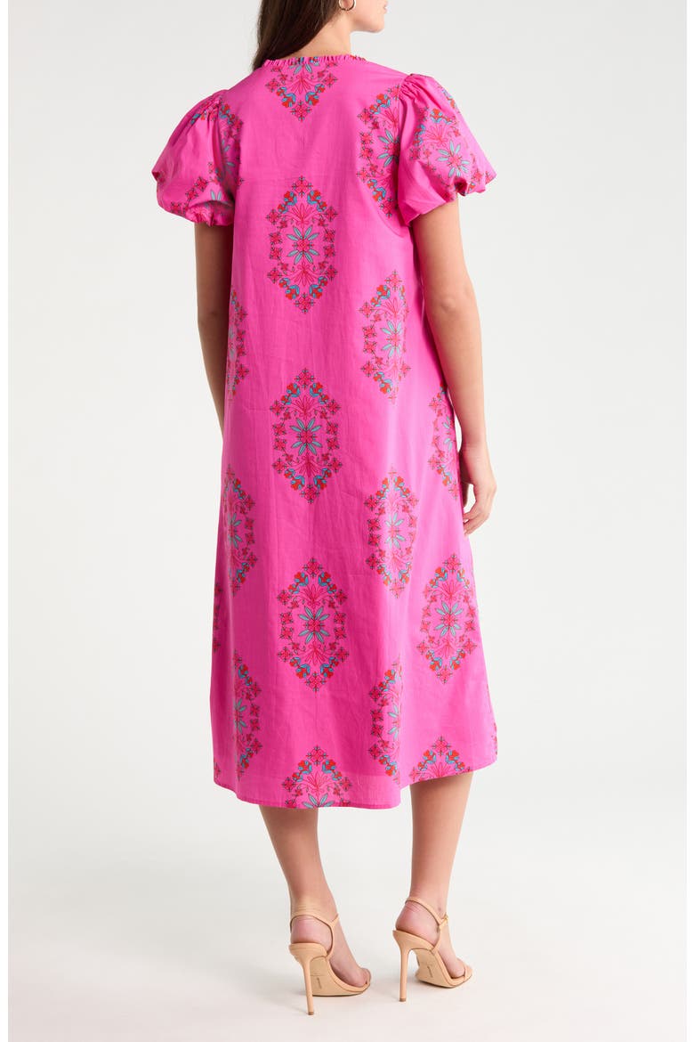 Mikey Placed Print Cotton Dress, Alternate, color, PINK-RED-MULTI