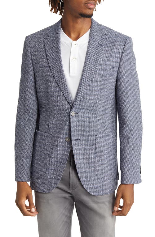Shop Hugo Boss Janson Regular Fit Microcheck Wool Blend Sport Coat In Dark Blue