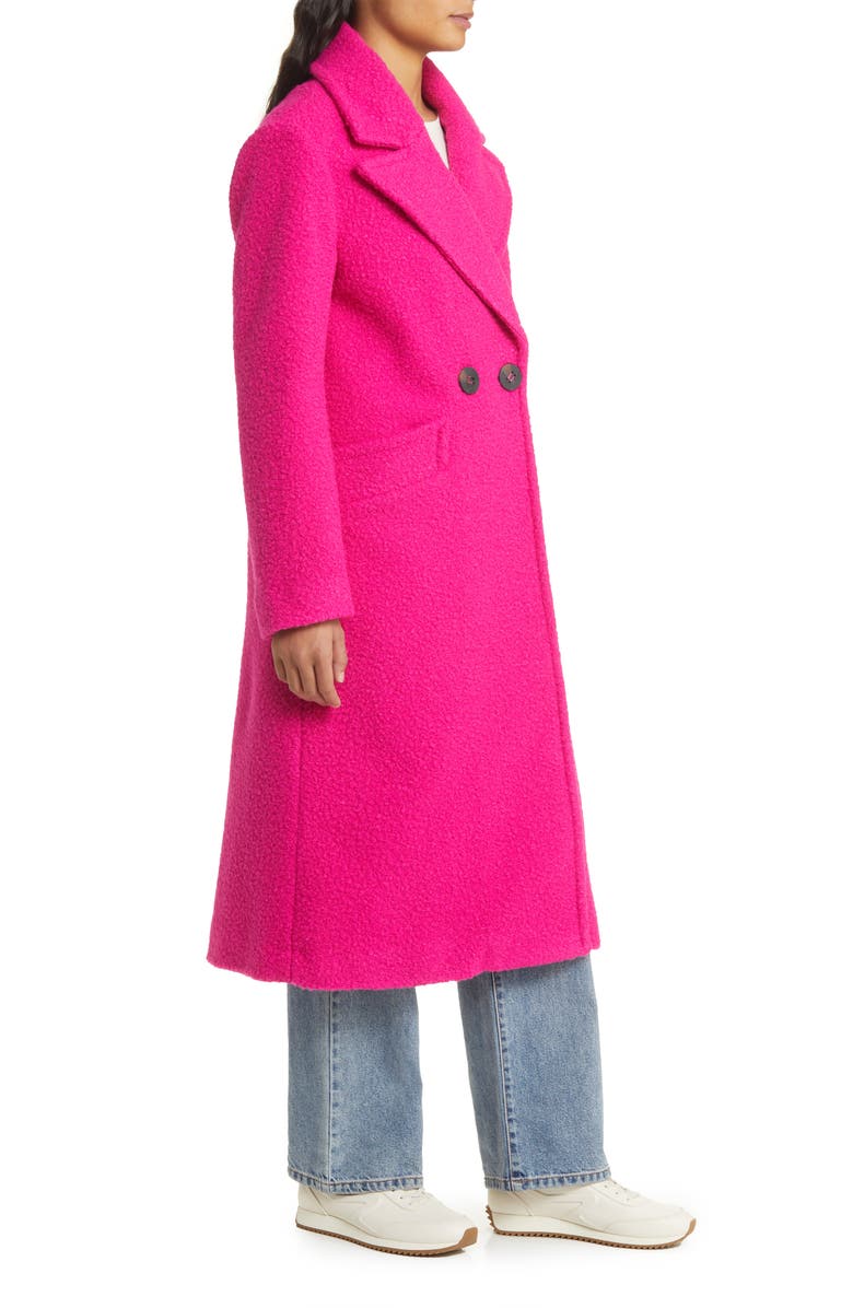 BCBGeneration Longline Coat, Alternate, color, Bright Pink