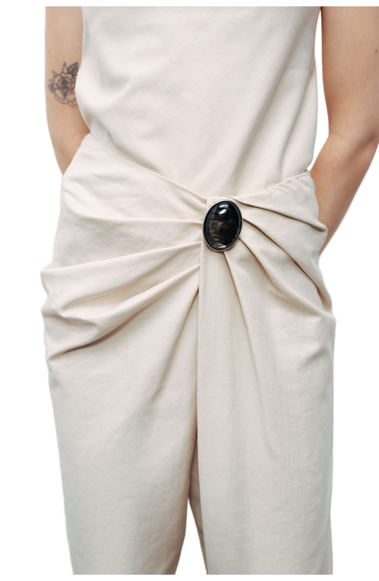 Nocturne Asymmetrical Draped Detail Pants, Alternate, color, 
