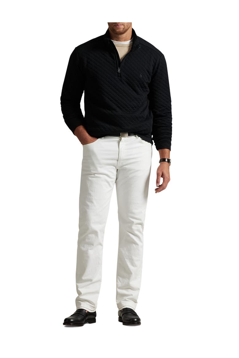 Big & Tall Microquilted Jersey Mockneck 1/4-zip Pullover, Alternate, color, POLO BLACK