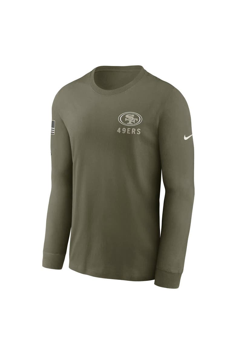 Men's Nike Olive San Francisco 49ers 2025 Salute to Service Sideline Long Sleeve T-Shirt, Alternate, color, Olive