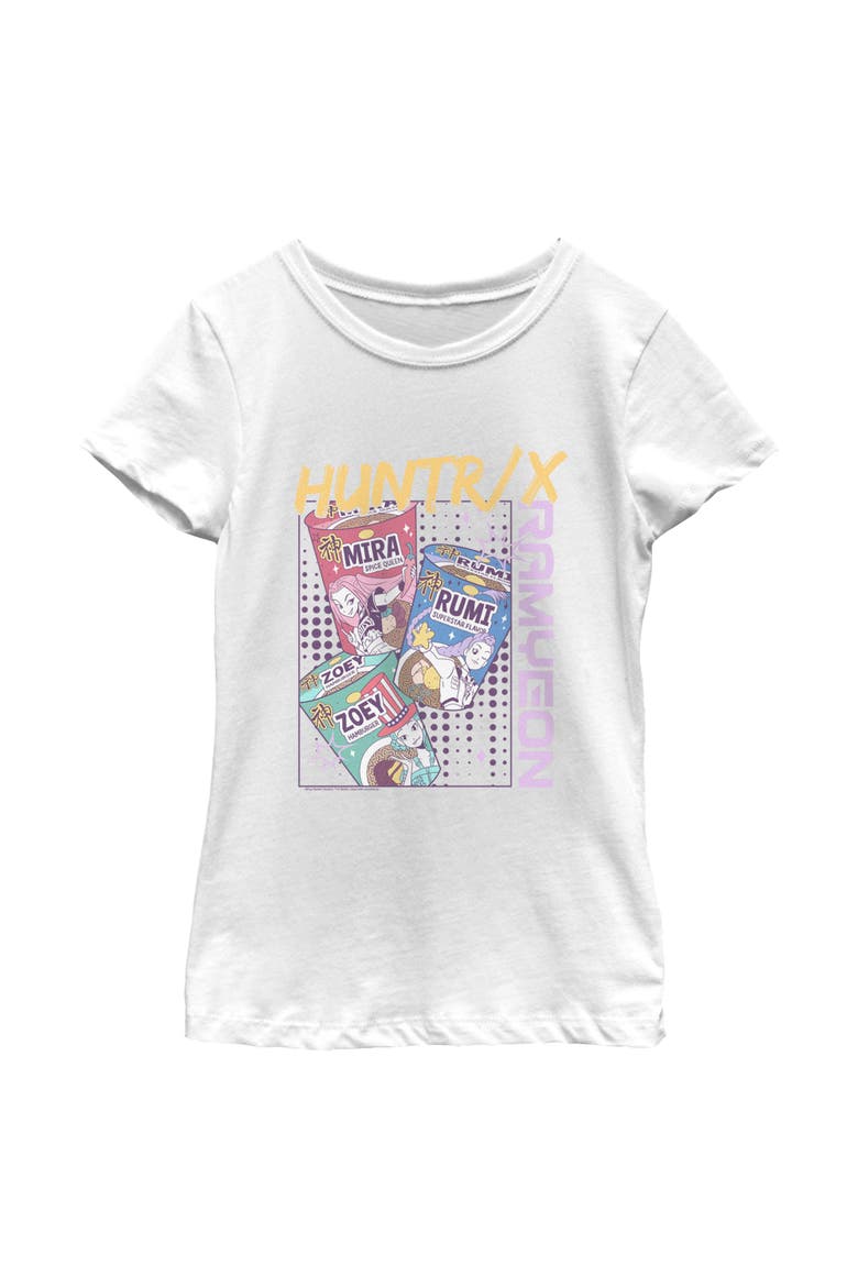 Girl's KPop Demon Hunters Huntrix Instant Ramyeon  Graphic T-Shirt, Main, color, White