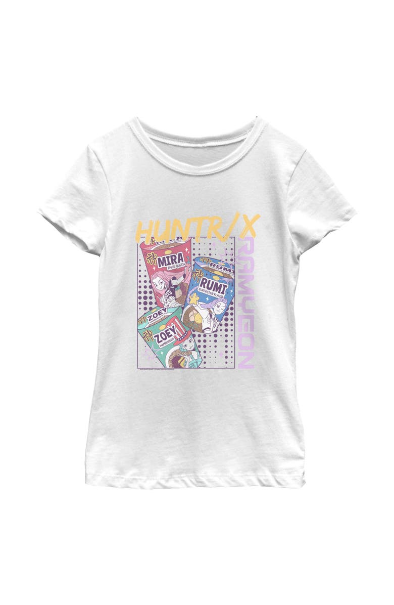 KPop Demon Hunters Girl's KPop Demon Hunters Huntrix Instant Ramyeon  Graphic T-Shirt, Main, color, White