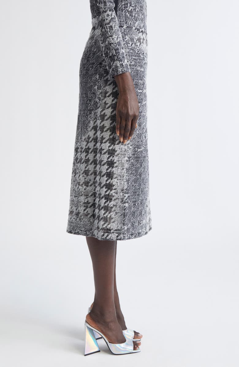 DIESEL<sup>®</sup> De-Rathian-Fsh Houndstooth & Prince of Wales Jacquard Denim Midi Skirt, Alternate, color, Black/ Denim