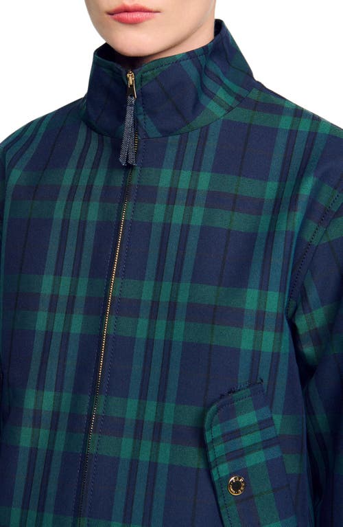 Sandro Checked Jacket In Blue