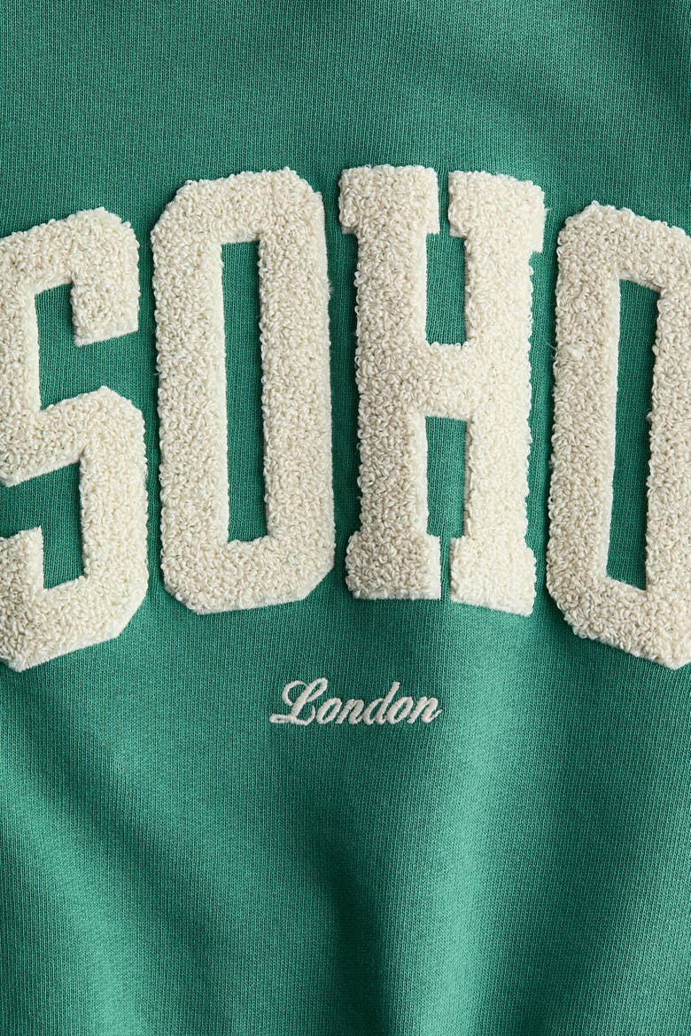 Printed Crew-neck Sweatshirt, Alternate, color, Green/SOHO