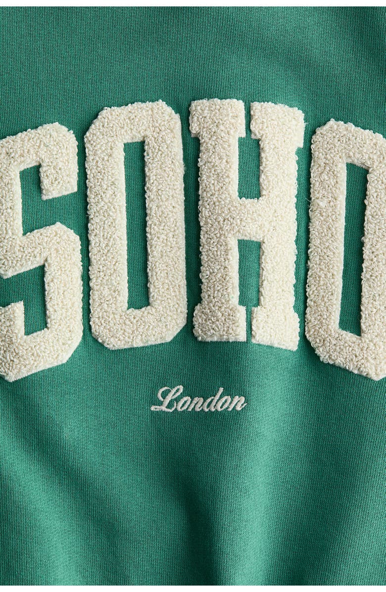 H&M Printed Crew-neck Sweatshirt, Alternate, color, Green/Soho