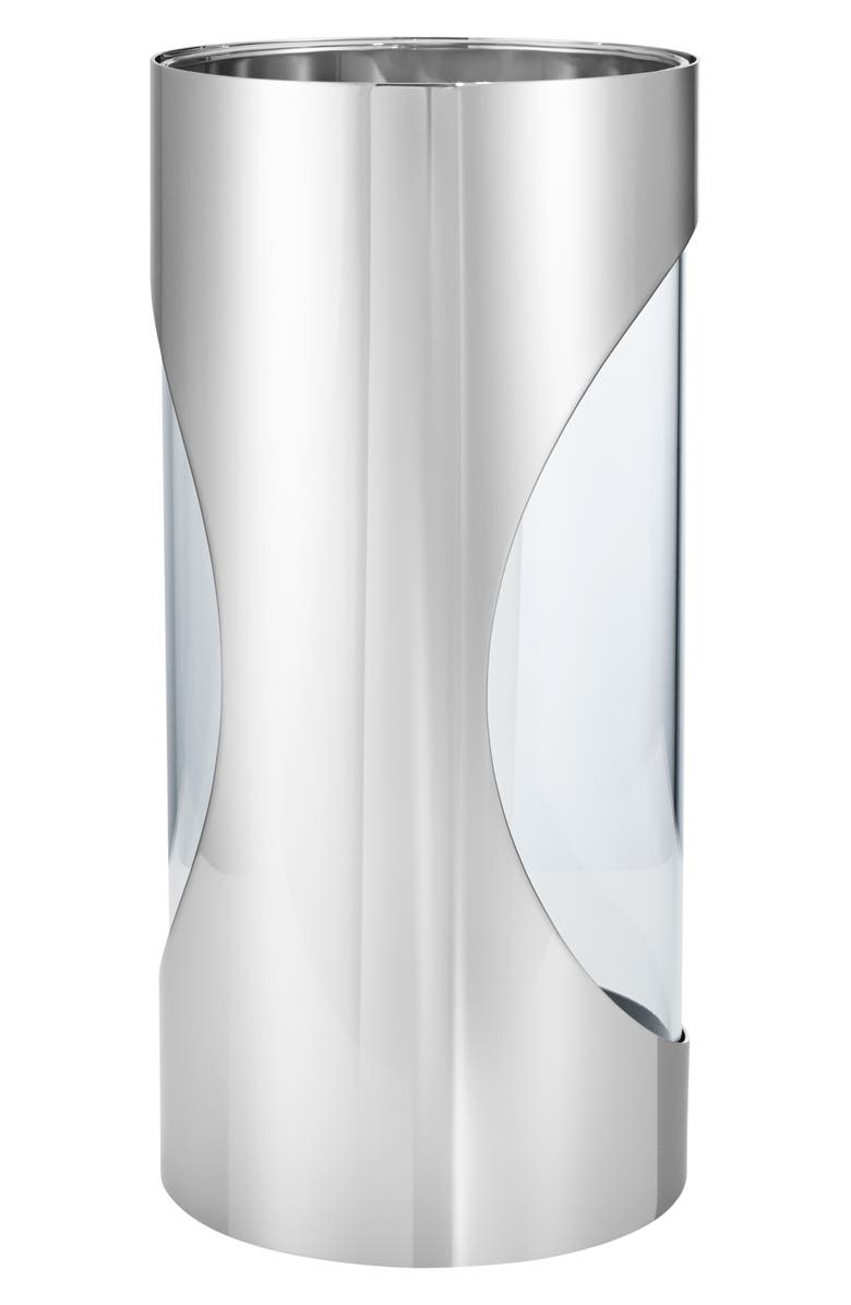 Georg Jensen Chrome Contours Hurricane Candle Holder, Alternate, color,