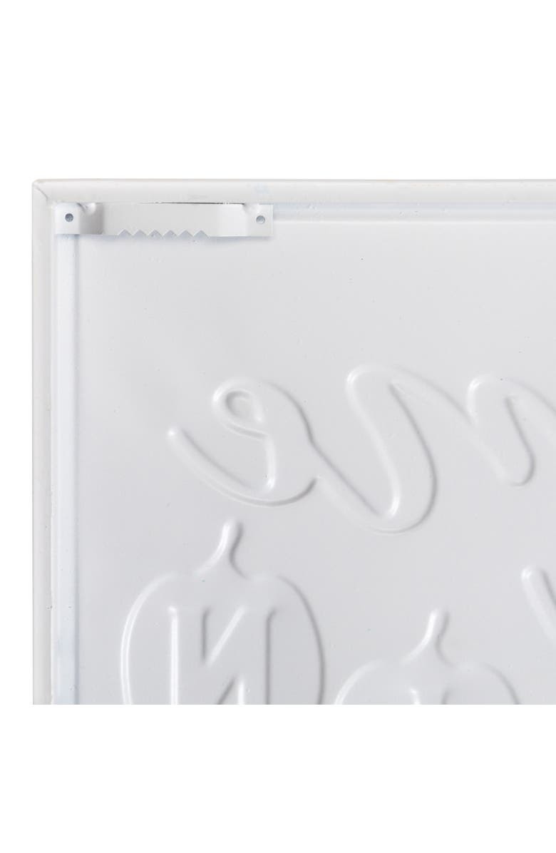 Northlight Welcome to our Pumpkin Patch Fall Harvest Embossed Metal Wall Sign - 20.25", Alternate, color, White