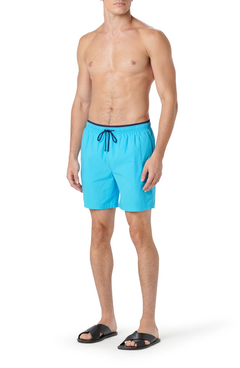 Bugatchi Quinn Swim Trunks, Alternate, color, Aqua