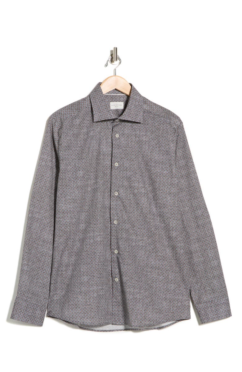 Jack Victor Irvine Stretch Cotton Button-Up Shirt, Alternate, color, Brown