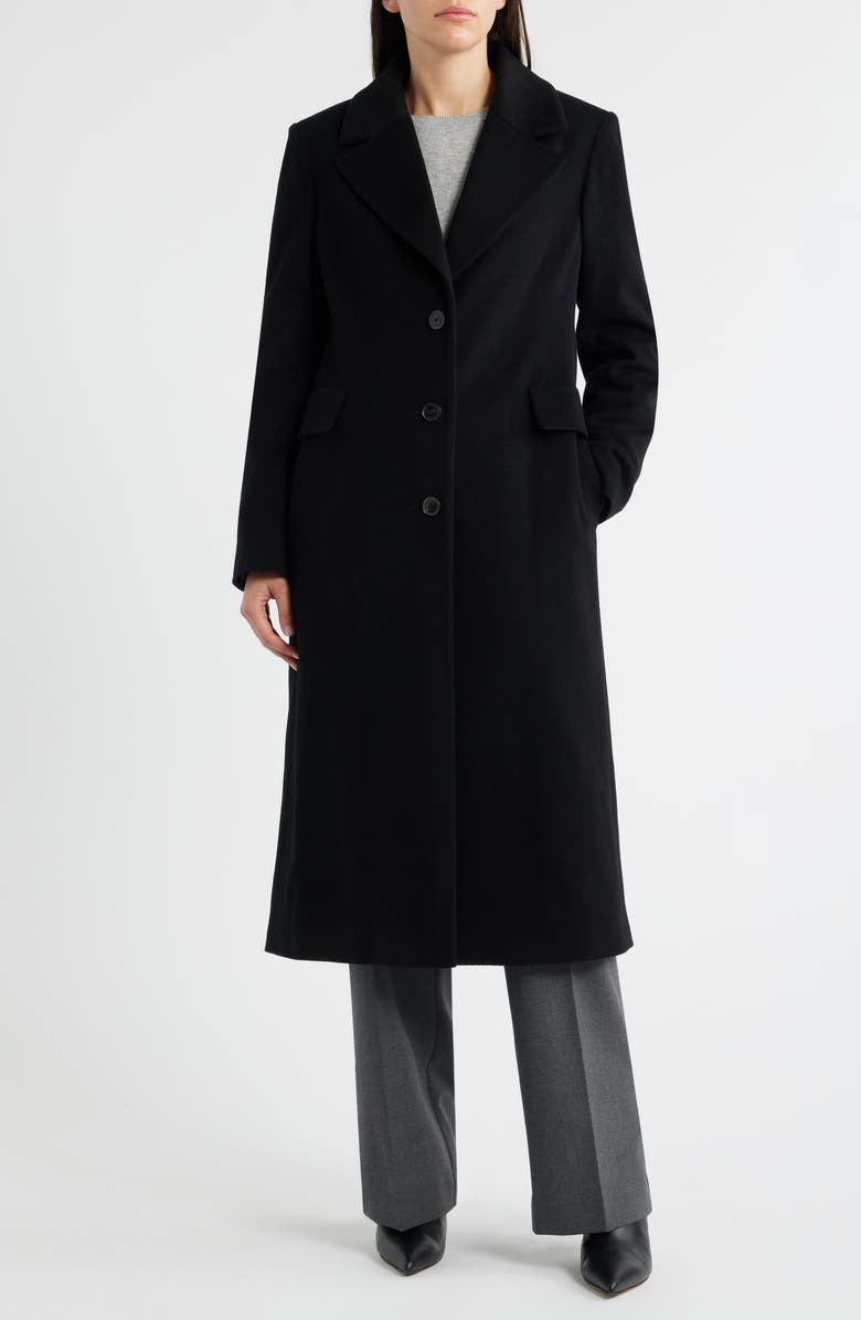 Fleurette Holland Wool Coat, Main, color, Black