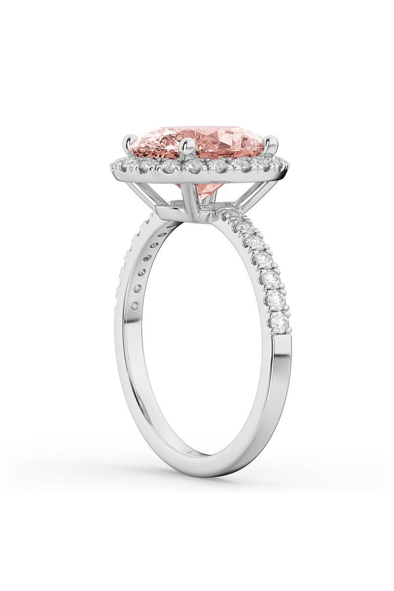 Oval Halo Morganite & Diamond Engagement Ring 14K Gold, Alternate, color, 2.81ct/White Gold