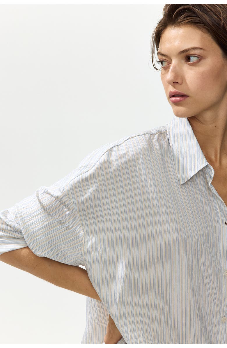 H&M Oversized Shirt, Alternate, color, White/Blue Striped