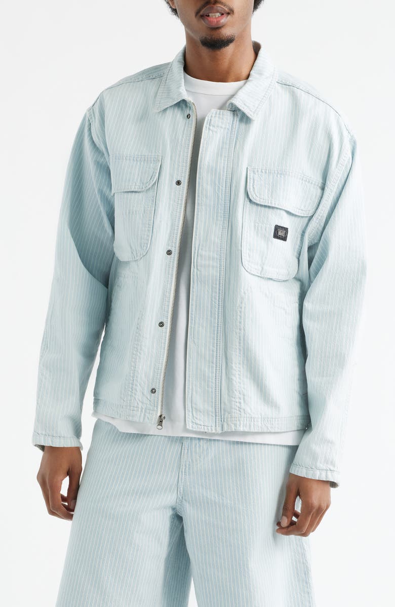 Vans Umber Stripe Denim Jacket, Main, color, Blue Ice Stripe