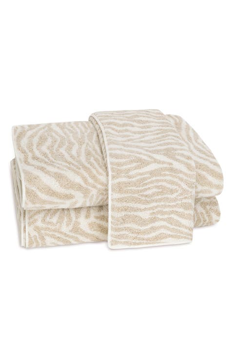 Regine Zebra Stripe Cotton 
Linen Bath Towel