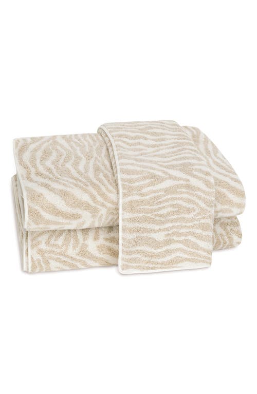 Matouk Regine Zebra Stripe Cotton & Linen Bath Towel In Neutral