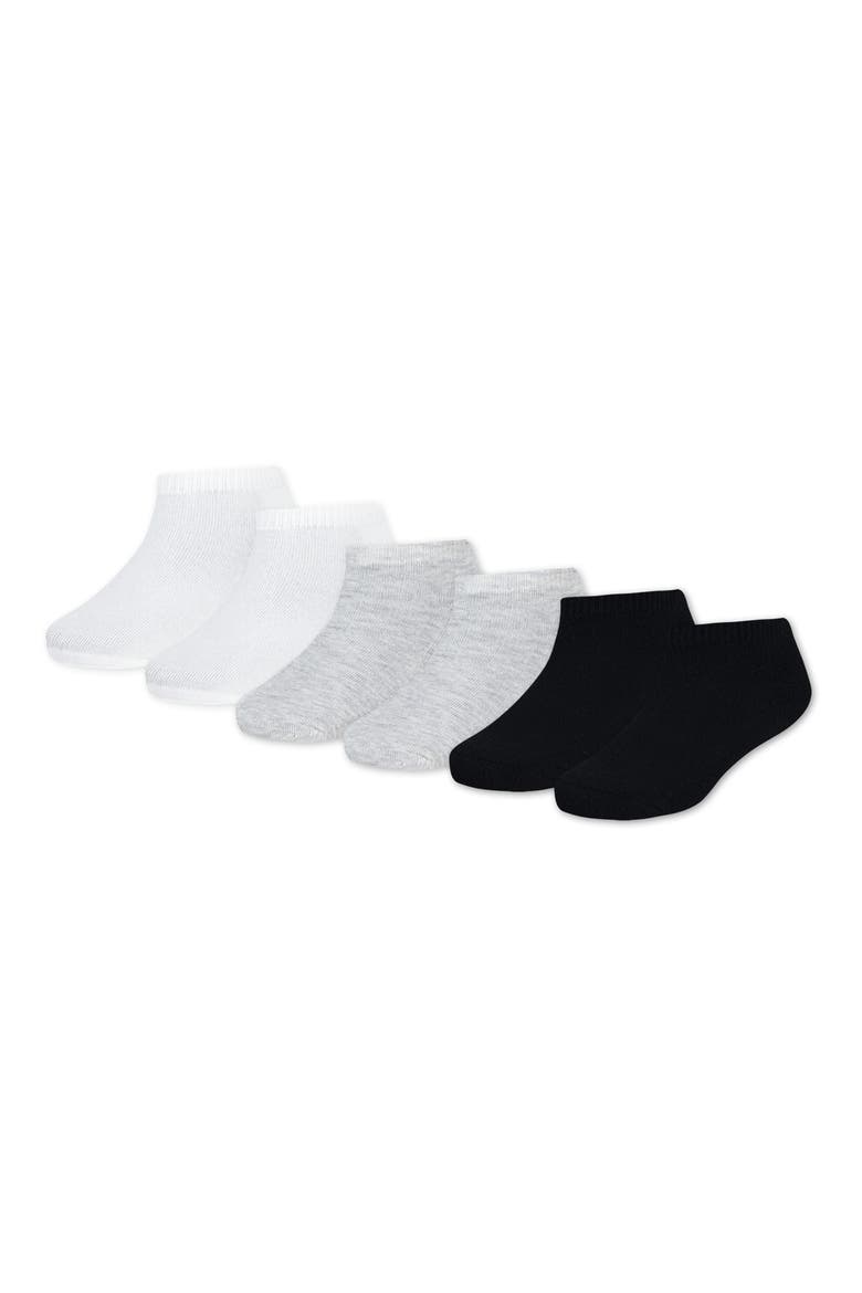 Kids' Assorted 6-Pack Cushioned No-Show Socks, Main, color, ANF LIGHT GREY HEATHER