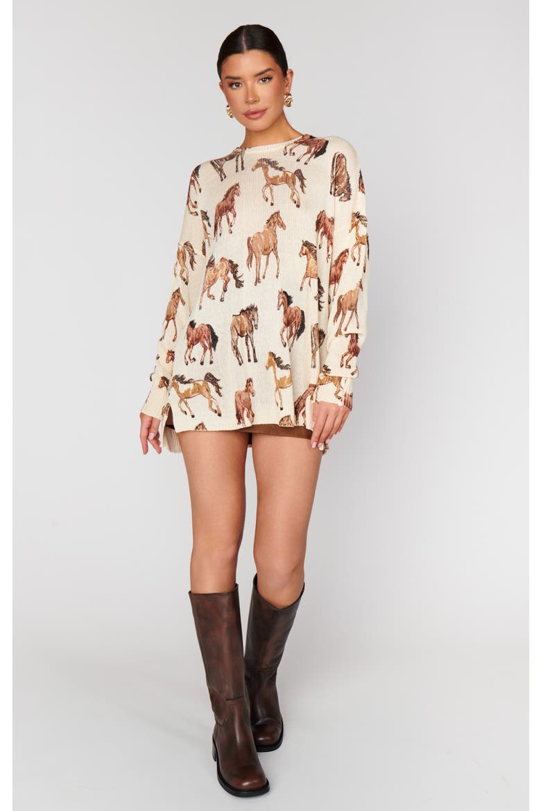 Bonfire Sweater, Alternate, color, Wild Horses Knit