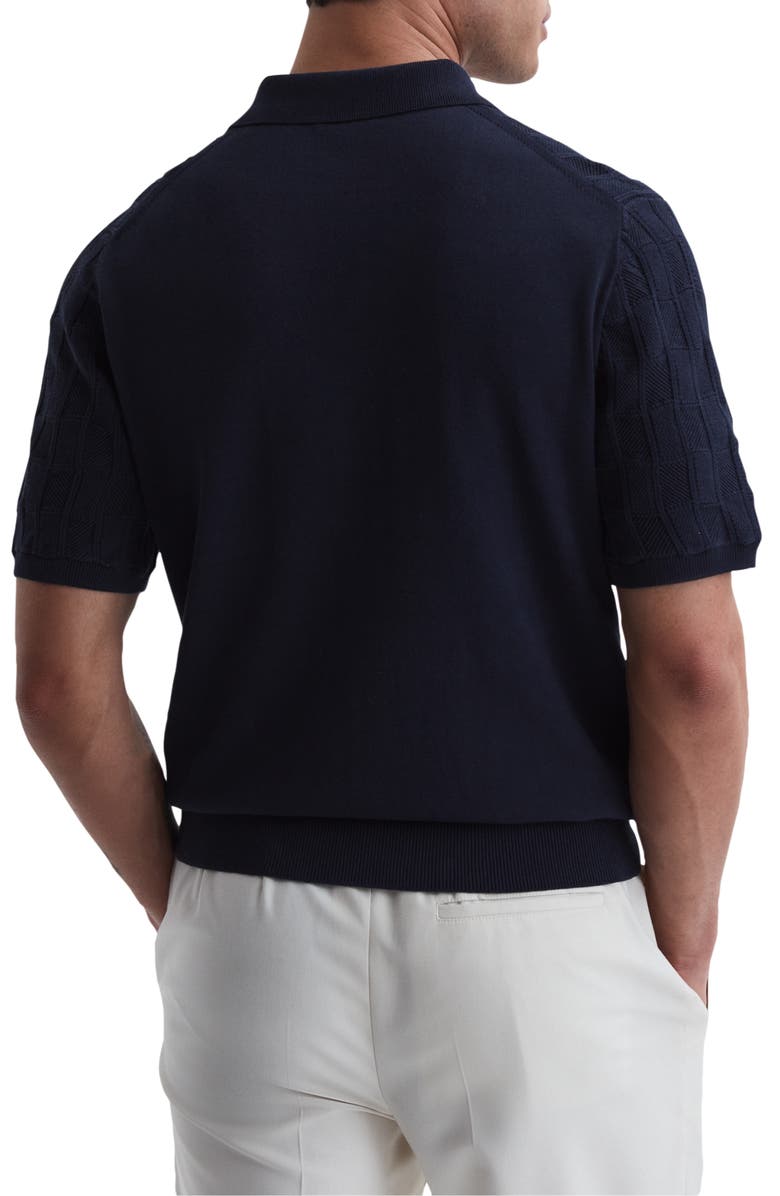 Reiss Birling Geometric Knit Polo, Alternate, color, 