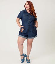 Unique Vintage Plus Size Garage Style Romper