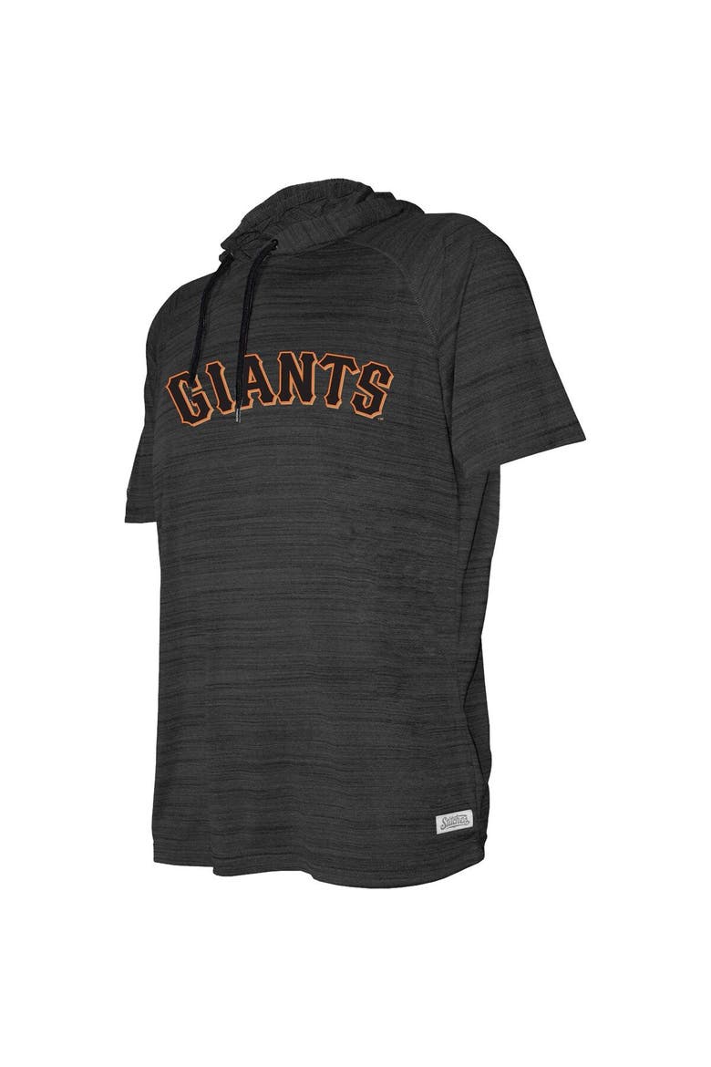 Youth Stitches Heather Black San Francisco Giants Raglan Short Sleeve Pullover Hoodie, Alternate, color, Heather Black