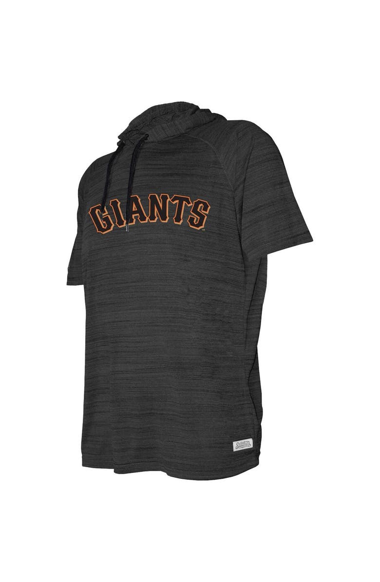 STITCHES Youth Stitches Heather Black San Francisco Giants Raglan Short Sleeve Pullover Hoodie, Alternate, color, Heather Black