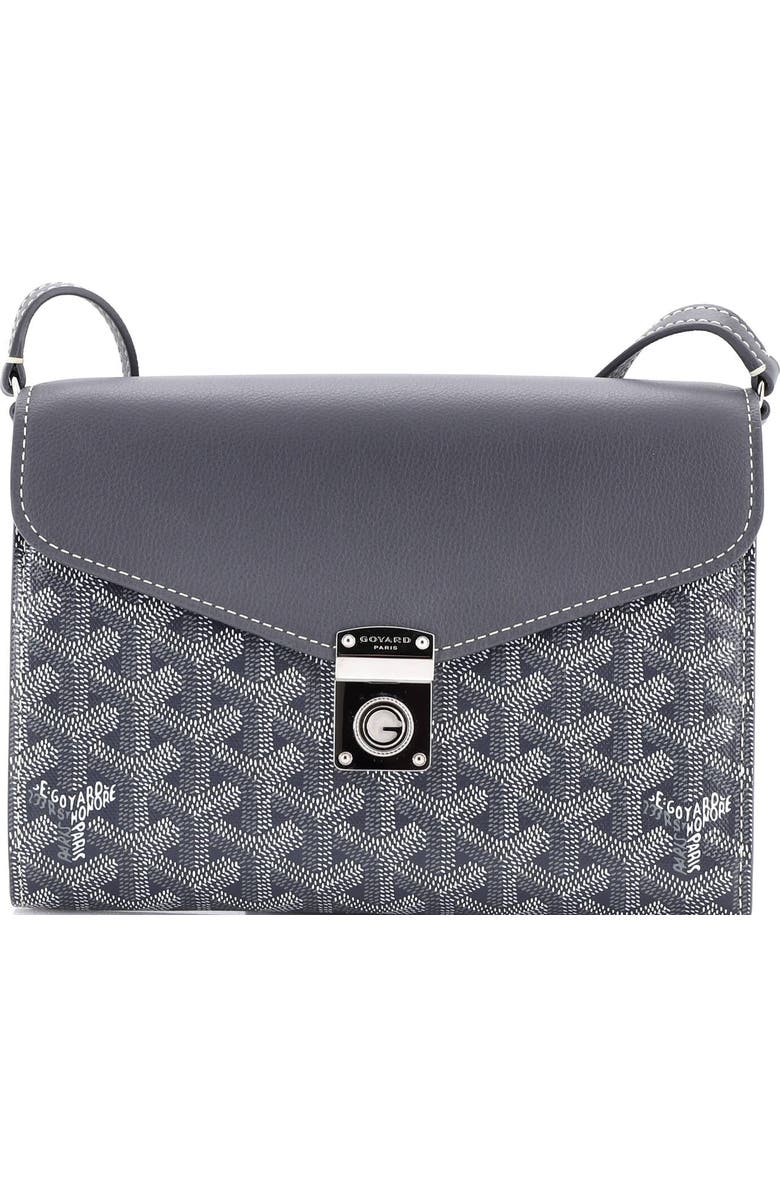 Pre-Owned Goyard Chypre Wallet on Strap Coated Canvas with Leather, Main, color,