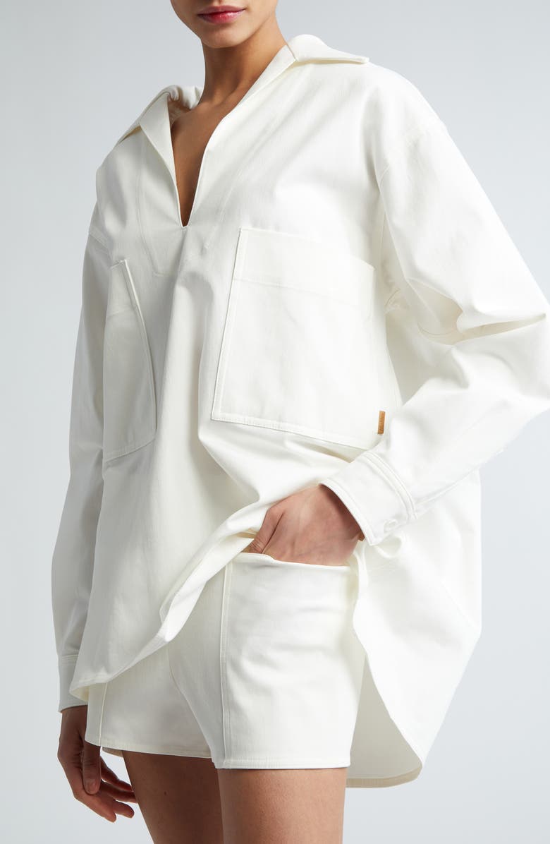 Max Mara Matassa Stretch Cotton Top, Alternate, color, White