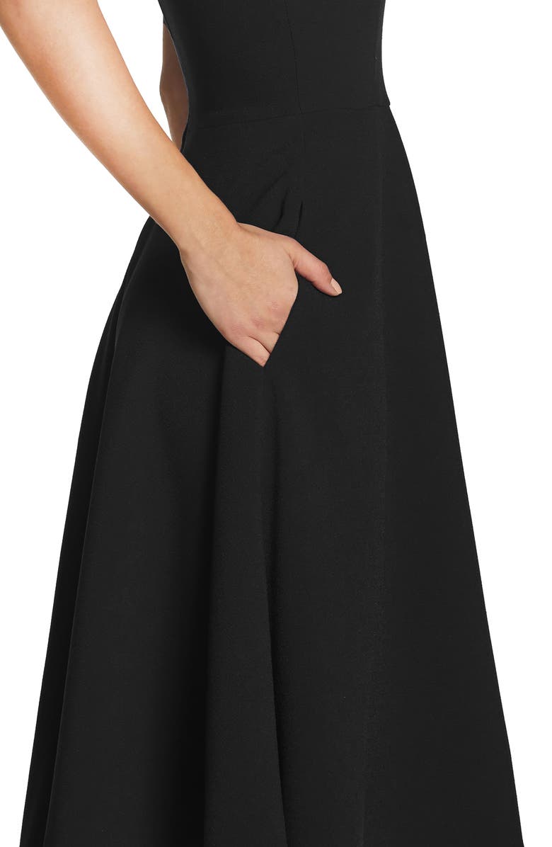 Dress the Population Alina Crepe Fit & Flare Cocktail Dress, Alternate, color,