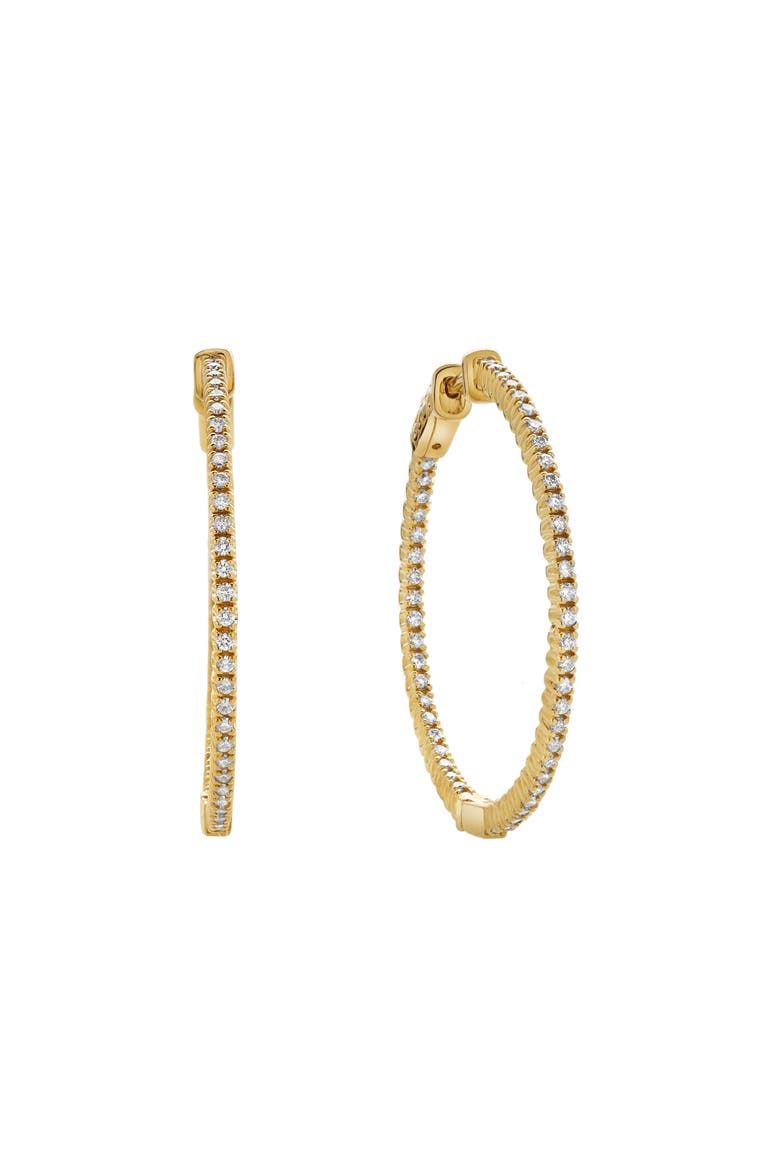 Mericius 14K Yellow Gold Diamond HoopEarrings - 1.01 Cts, Alternate, color, 14K Yellow Gold