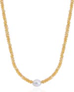 The Lovery Fine Jewelry Citrine Bead Pearl Necklace