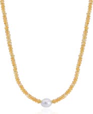 The Lovery Fine Jewelry Citrine Bead Pearl Necklace