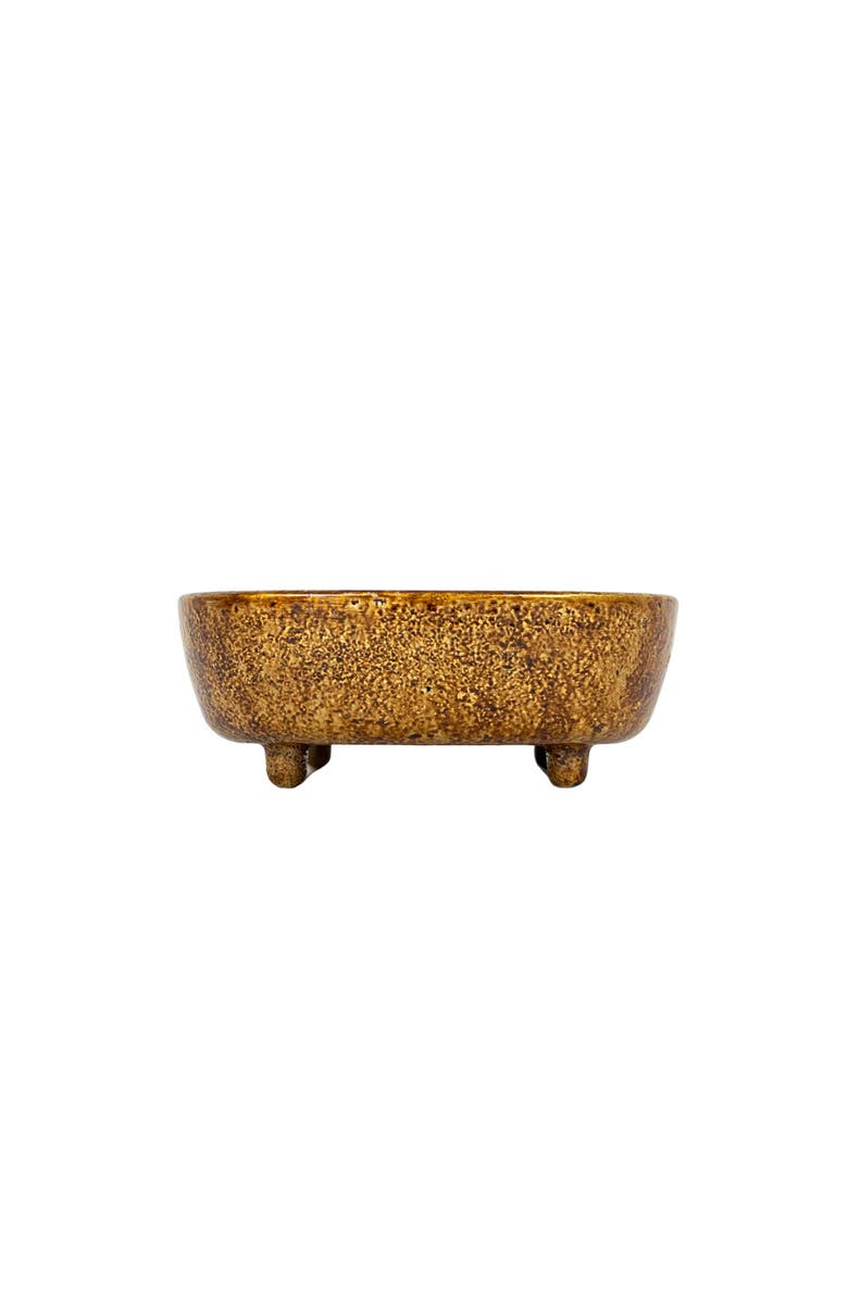 Foreside Home and Garden Antique Ball Footed Vanity Tray Brass Cast Iron Countertop Organizer, Alternate, color, Gold