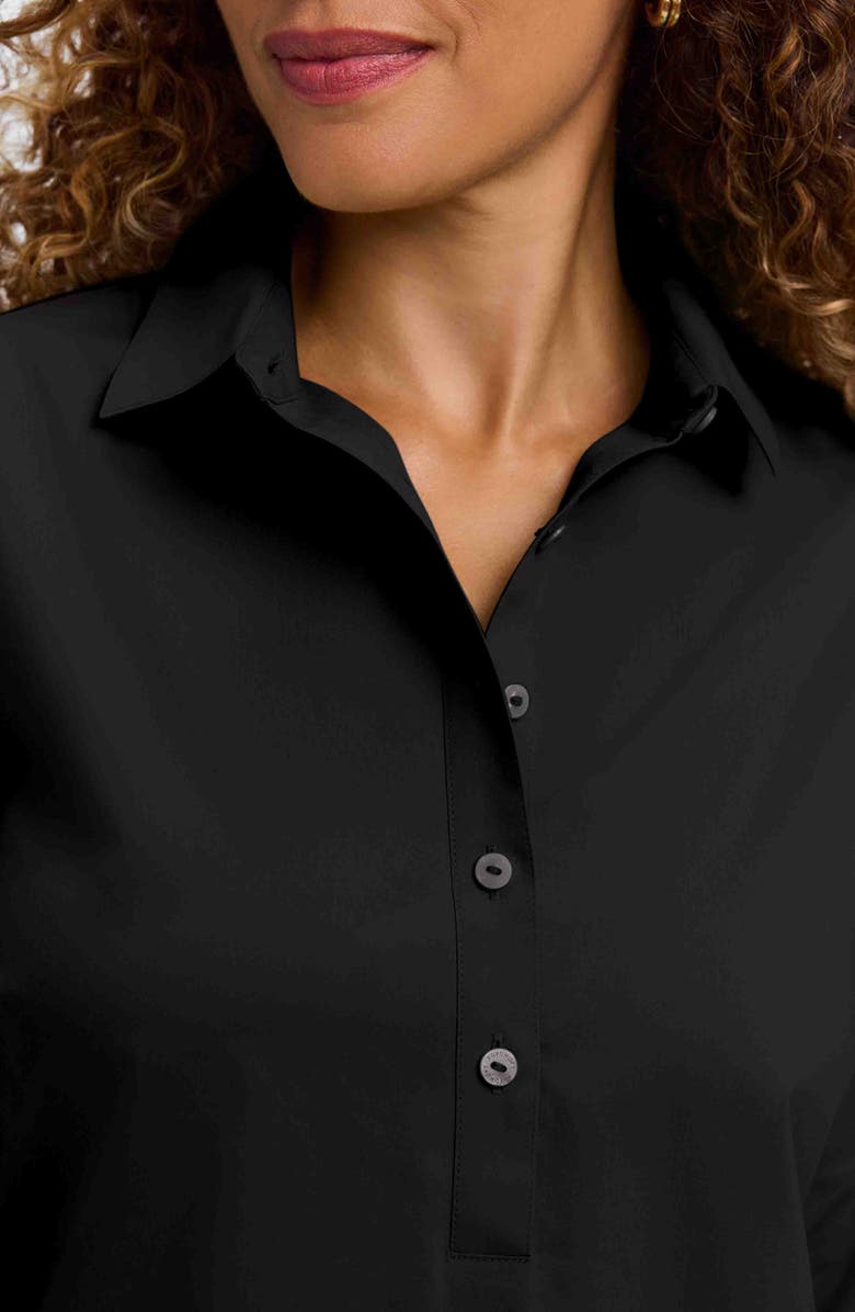 Foxcroft Therese Button Back Popover Shirt, Alternate, color, Black