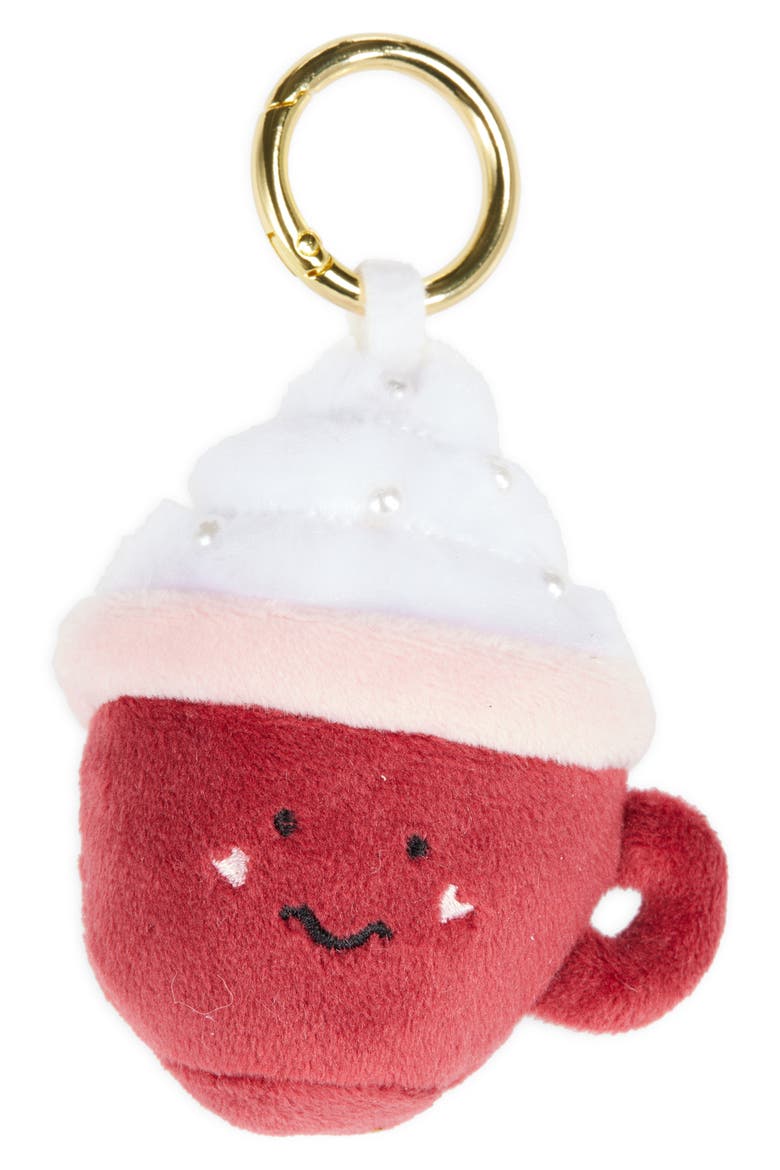 Stuffed Latte Bag Charm, Main, color, RED MULTI- GOLD