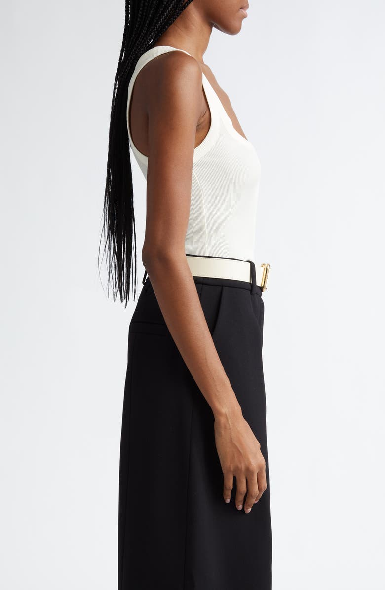 Jacquemus Le Body Gros Grain Rib Cotton Bodysuit, Alternate, color, 