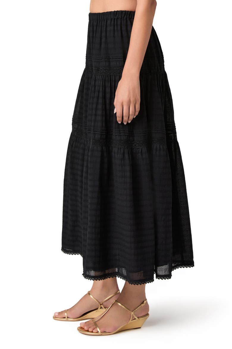 Andres Tiered Maxi Skirt, Alternate, color, BLACK