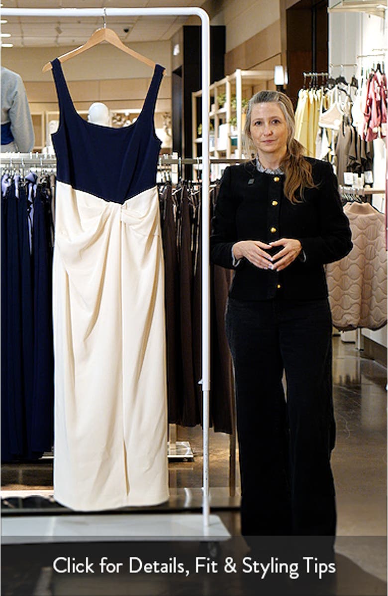 Two-Tone Ottoman & Crepe Sleeveless Gown, sales video thumbnail